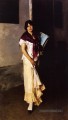 Fille Italienne avec portrait de Fan John Singer Sargent
